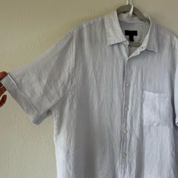 Club Room 100% Linen Luxury Mens Shirt XL Billowing Cloud Short Sleeve Coastal - Picture 5 of 5